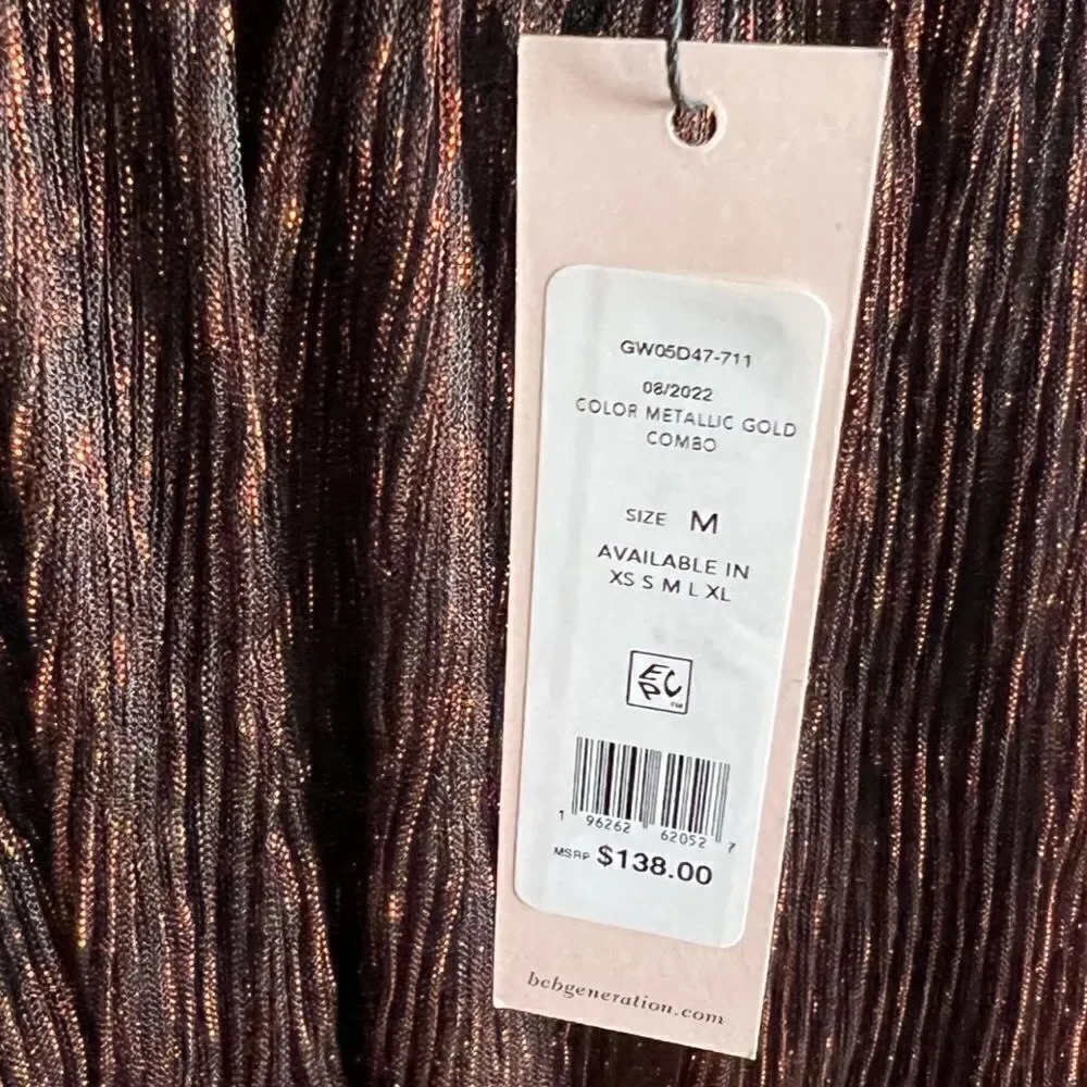 BCBGeneration | Metallic | PLEATED MINI DRESS - Picture 7 of 7